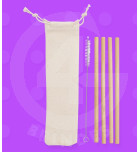 Kit Canudos de Bambu 4 Peças